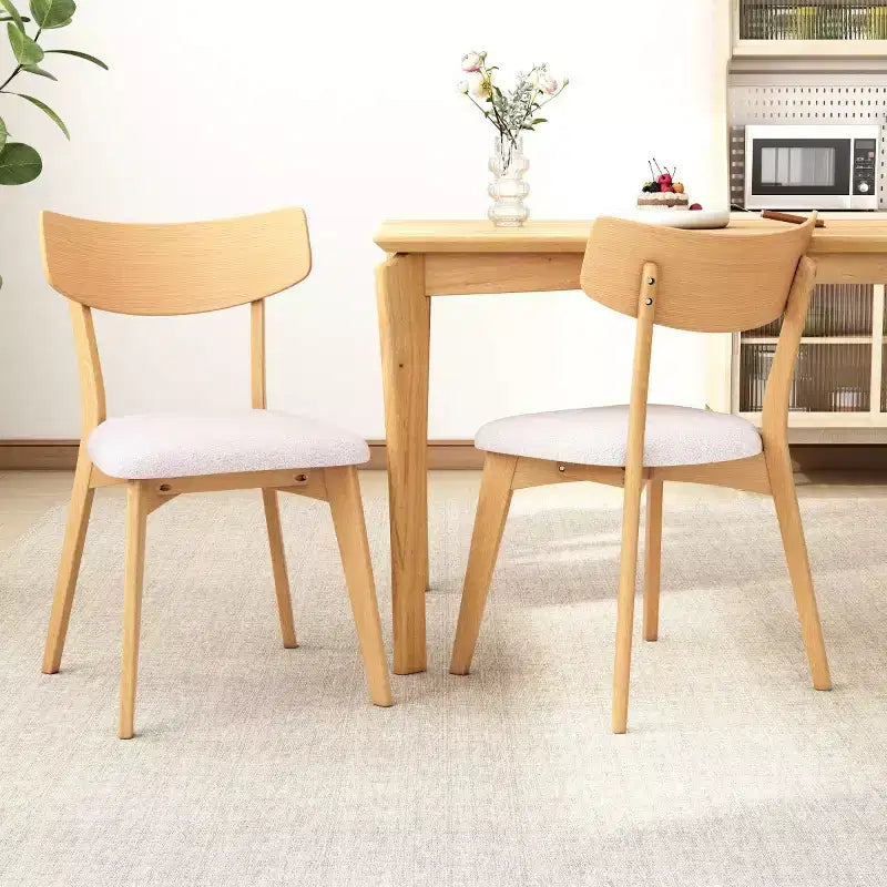 Set of 2 Mid-Century Modern Dining Chairs with Cushioned Seats