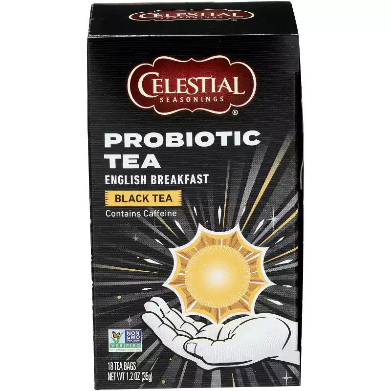 Celestial Seasonings Probiotic English Breakfast Black Tea - Case of 6 - 18 Bags