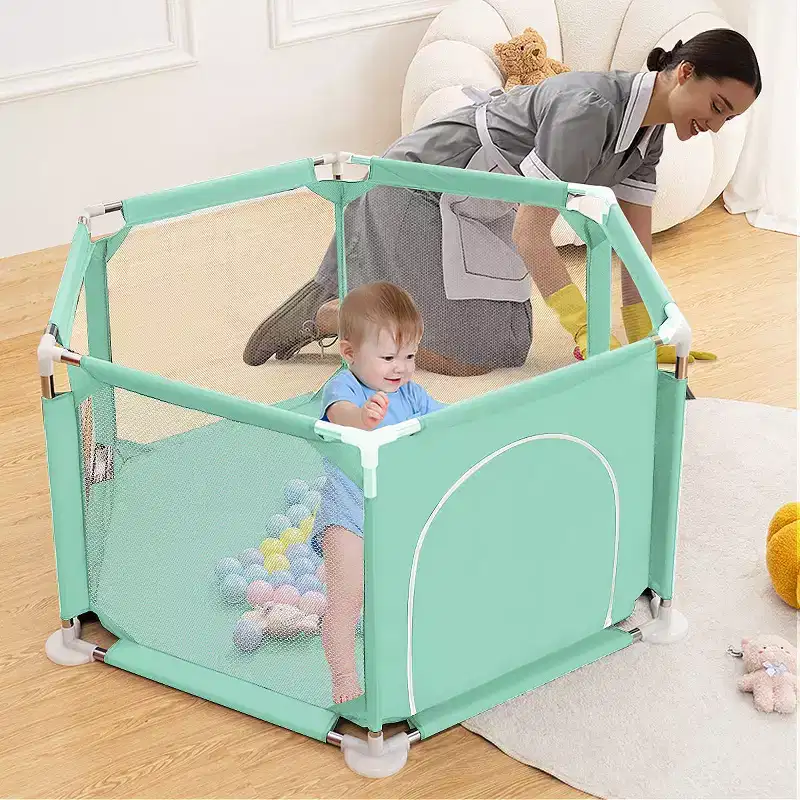 GOTGELIF 50x50 6-Panel Baby Playpen Spacious & Secure Portable Playard