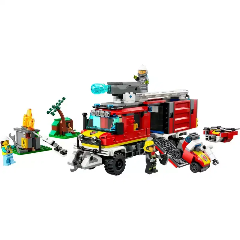 LEGO City Fire Command Unit Set with Fire Engine Toy 60374